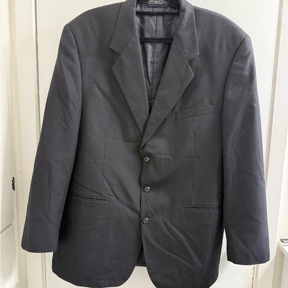 Hardy Amies Classic Black Men's Blazer, 46L